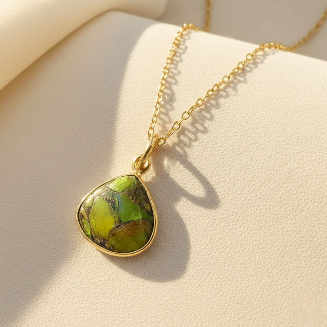 18ct Gold Vermeil Plated Peridot August Birthstone Necklace