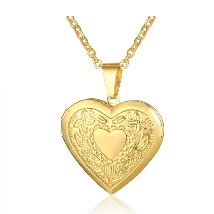 18ct Gold Plated Heart Locket Pendant Necklace