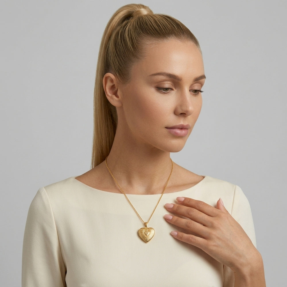18ct Gold Plated Heart Locket Pendant Necklace