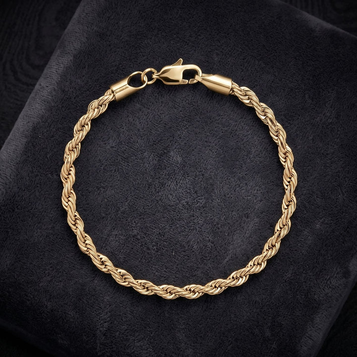 18ct Gold Plated Rope Chain Bracelet for Men