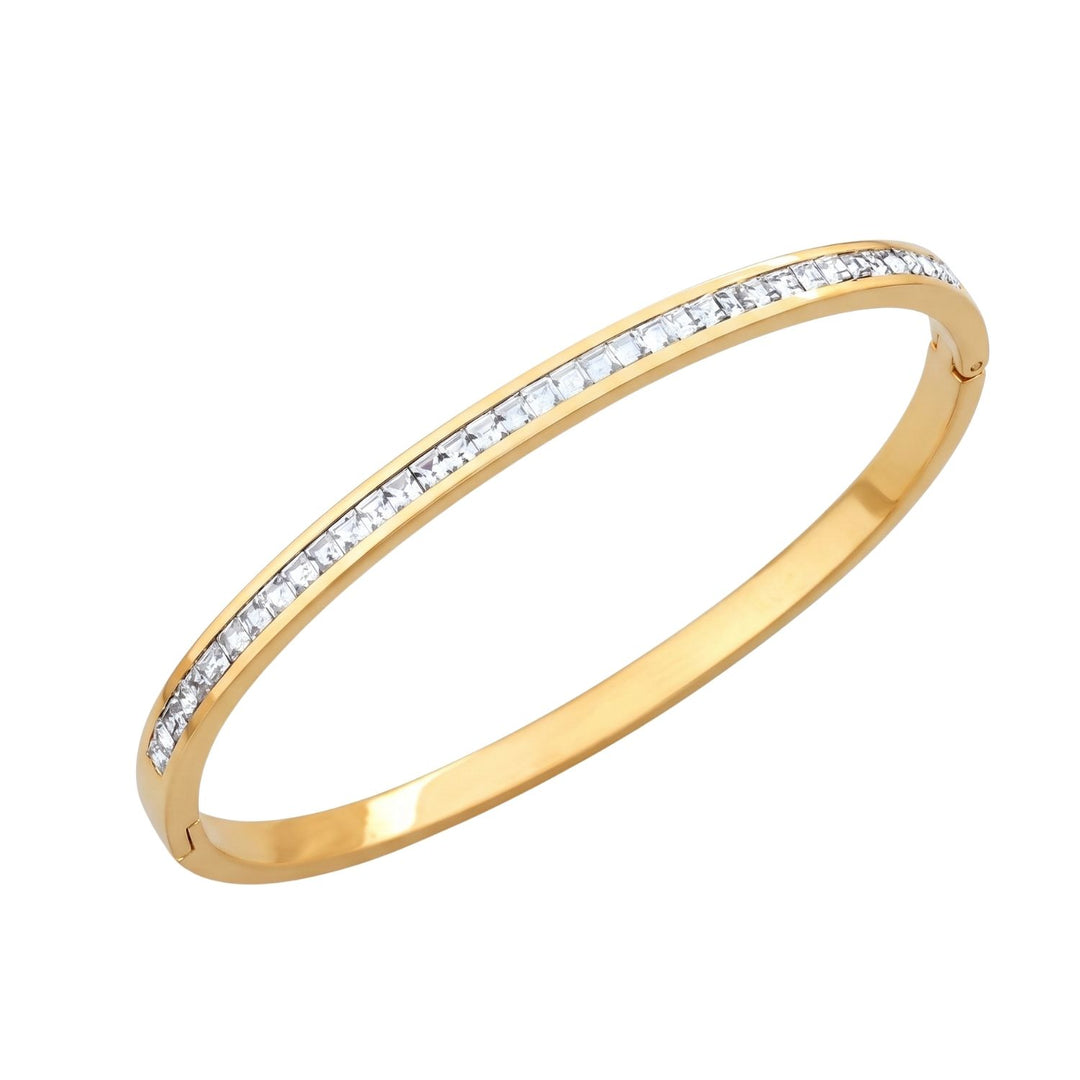 18ct Gold Plated Slim CZ Tennis Bangle