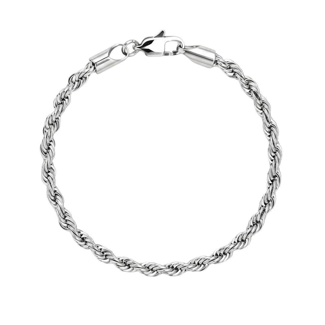 Silver Rope Chain Bracelet for Men