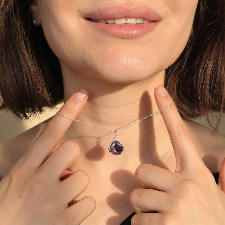 925 Sterling Silver Amethyst February Birthstone Necklace