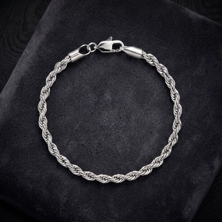 Silver Rope Chain Bracelet for Men