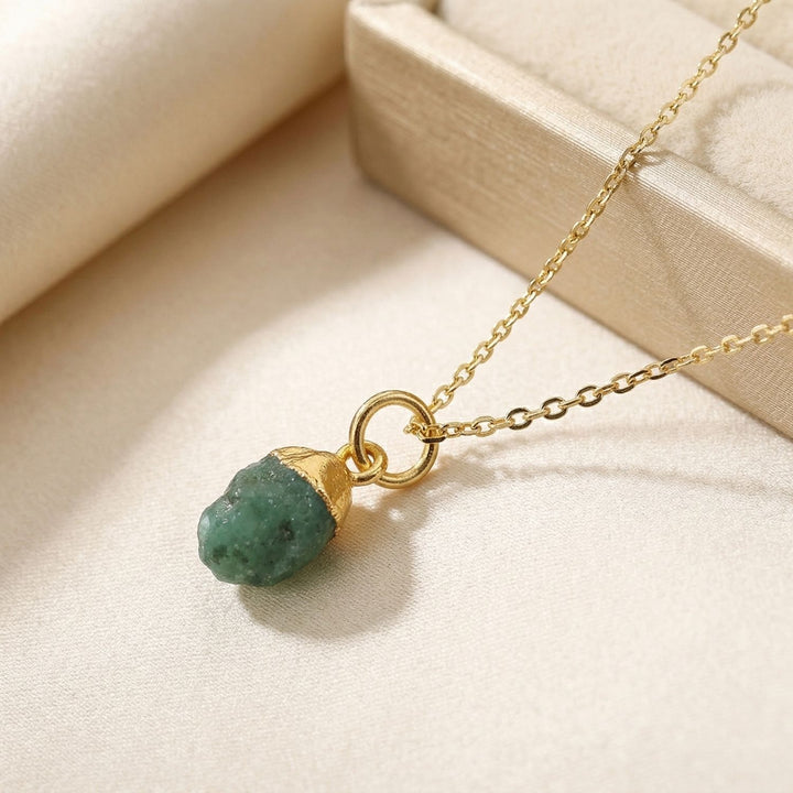 Raw Birthstone Charm Necklaces In 18ct Gold Plated Or Sterling Silver
