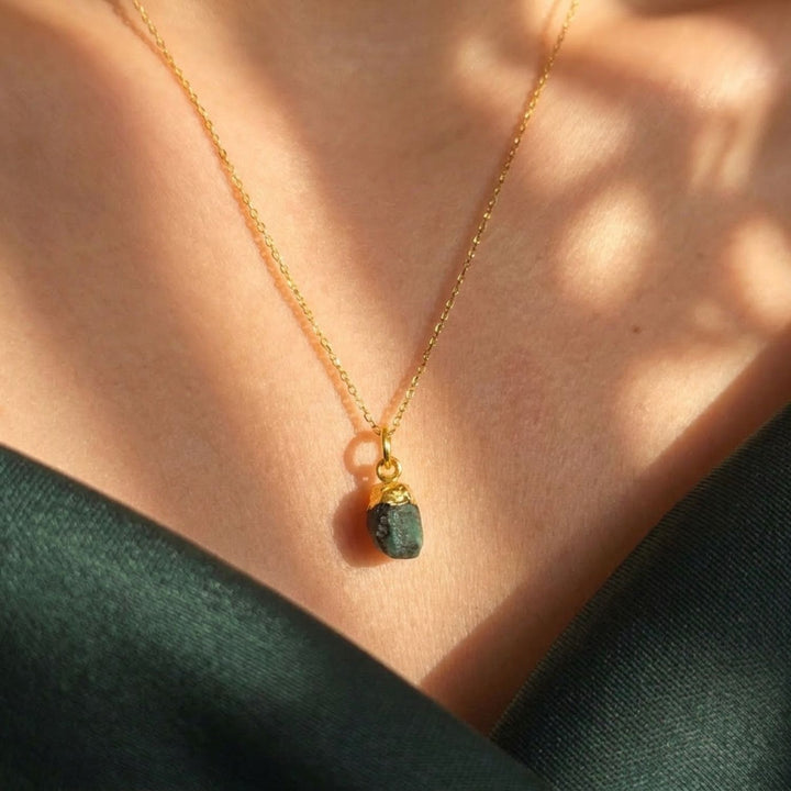 Raw Birthstone Charm Necklaces In 18ct Gold Plated Or Sterling Silver
