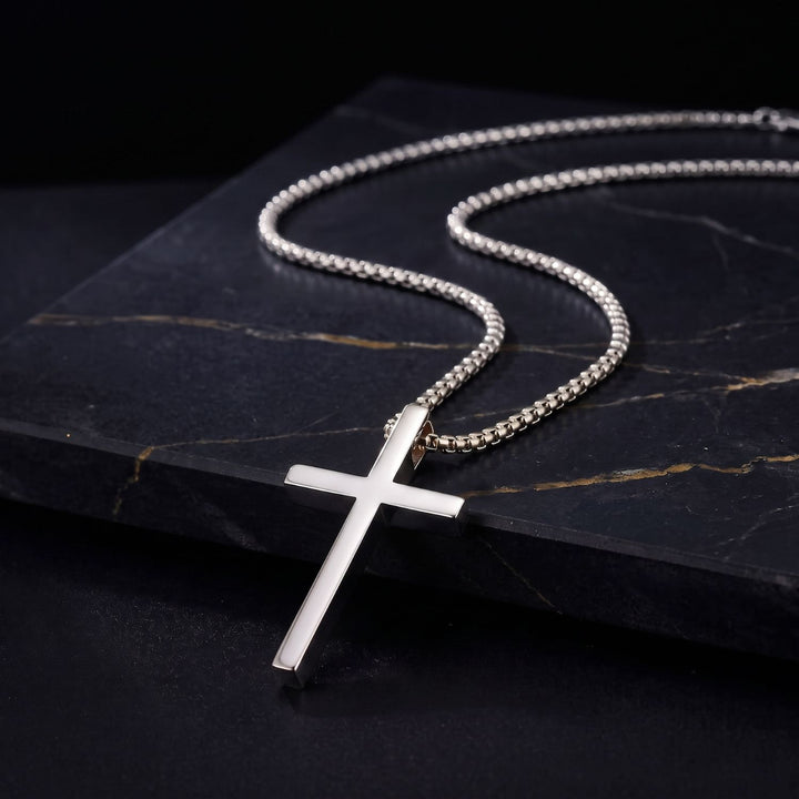 Silver Crucifix Cross Pendant Chain for Men