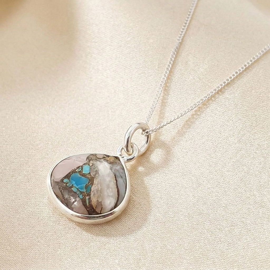 Sterling Silver & Gemstone Crystal Necklace