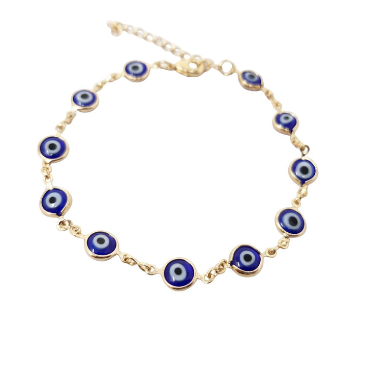 18ct Gold Plated Evil Eye Charm Bracelet, 18K Gold Plated Evil Eye Bracelet, Gold Plated Evil Eye Bracelet, Evil Eye Charm Bracelet, Gold Evil Eye Jewellery, Evil Eye Bracelet for Women, Protective Evil Eye Bracelet, Gold Charm Bracelet for Women, Evil Eye Jewellery Gift, Sophelia &amp; Co Evil Eye Bracelet,