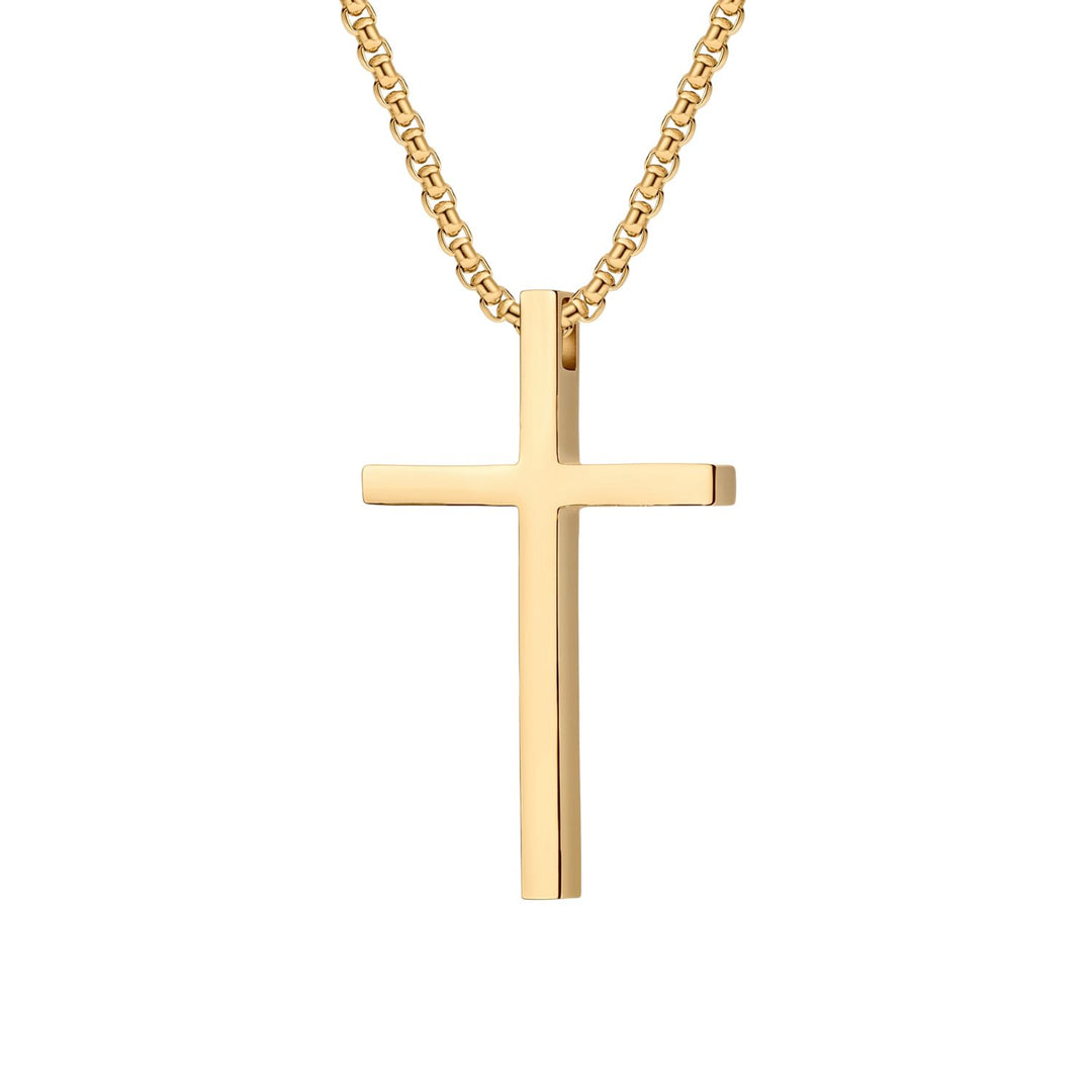 18ct Gold Plated Crucifix Cross Pendant Necklace for Men