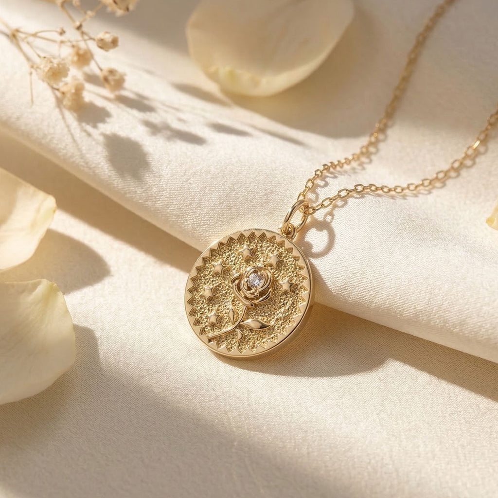 Dainty June Birth Flower Plated Charm Necklace