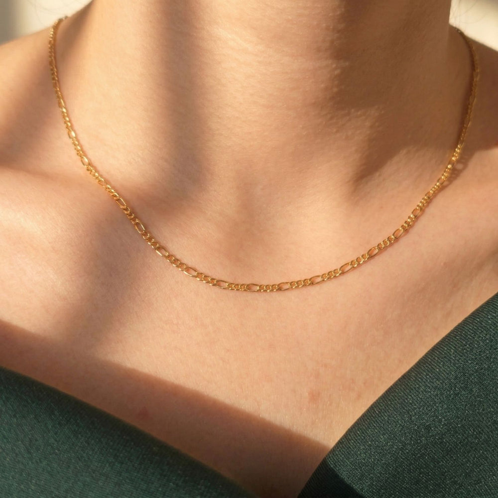 18ct Gold Plated Figaro Chain Necklace