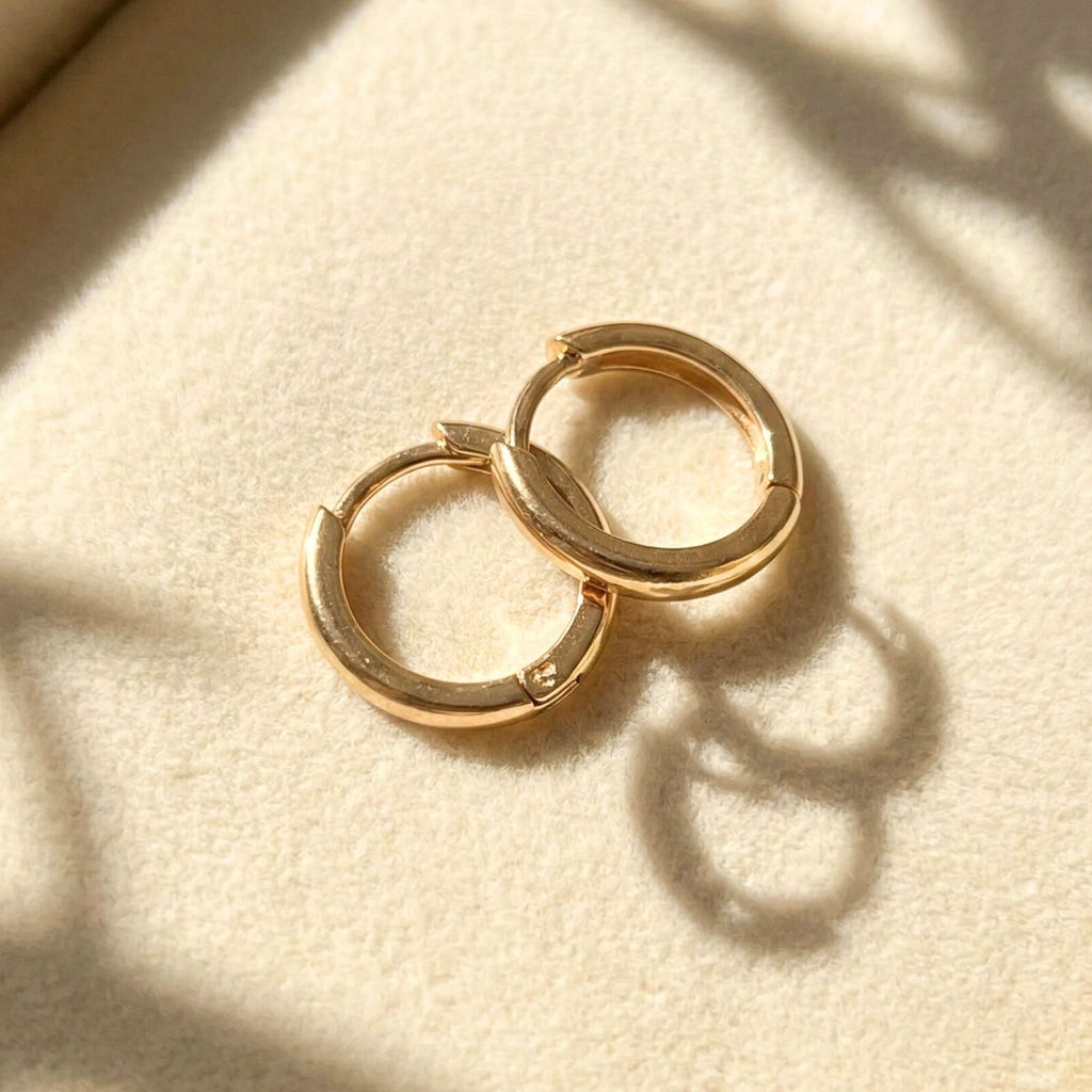 18ct Vermeil Small Rounded Plain Huggies