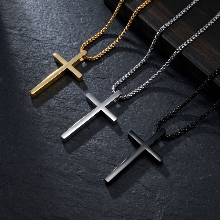 Silver Crucifix Cross Pendant Chain for Men