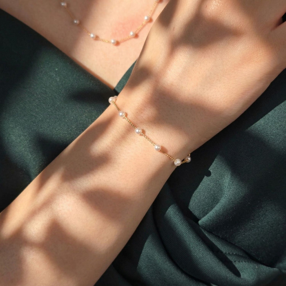 18ct Gold Vermeil Plated Essential Pearl Bracelet