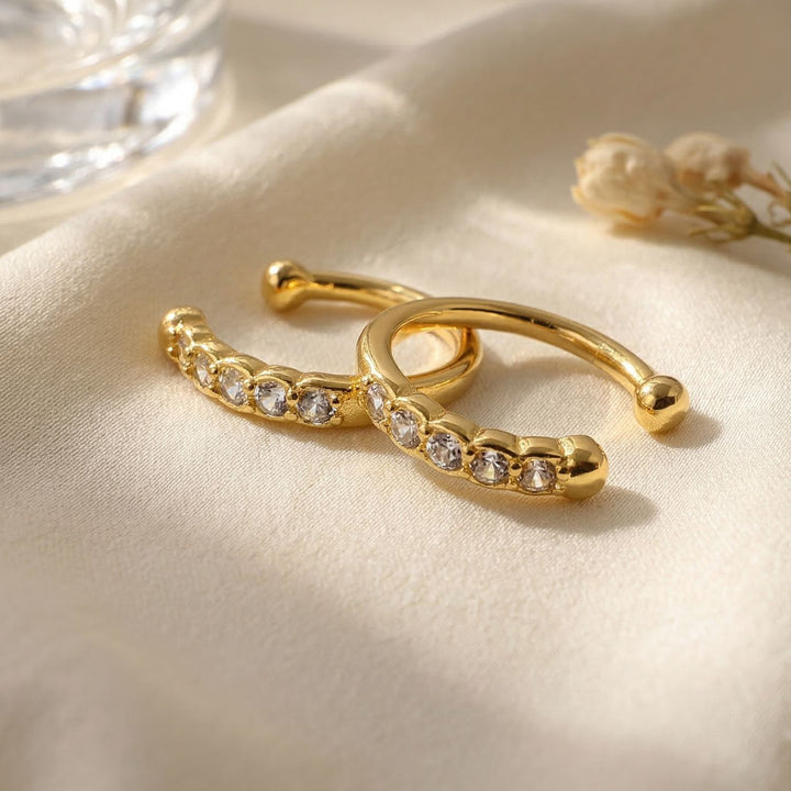 Dainty Ear Cuff Paved Conch Hoops No Piercing Required