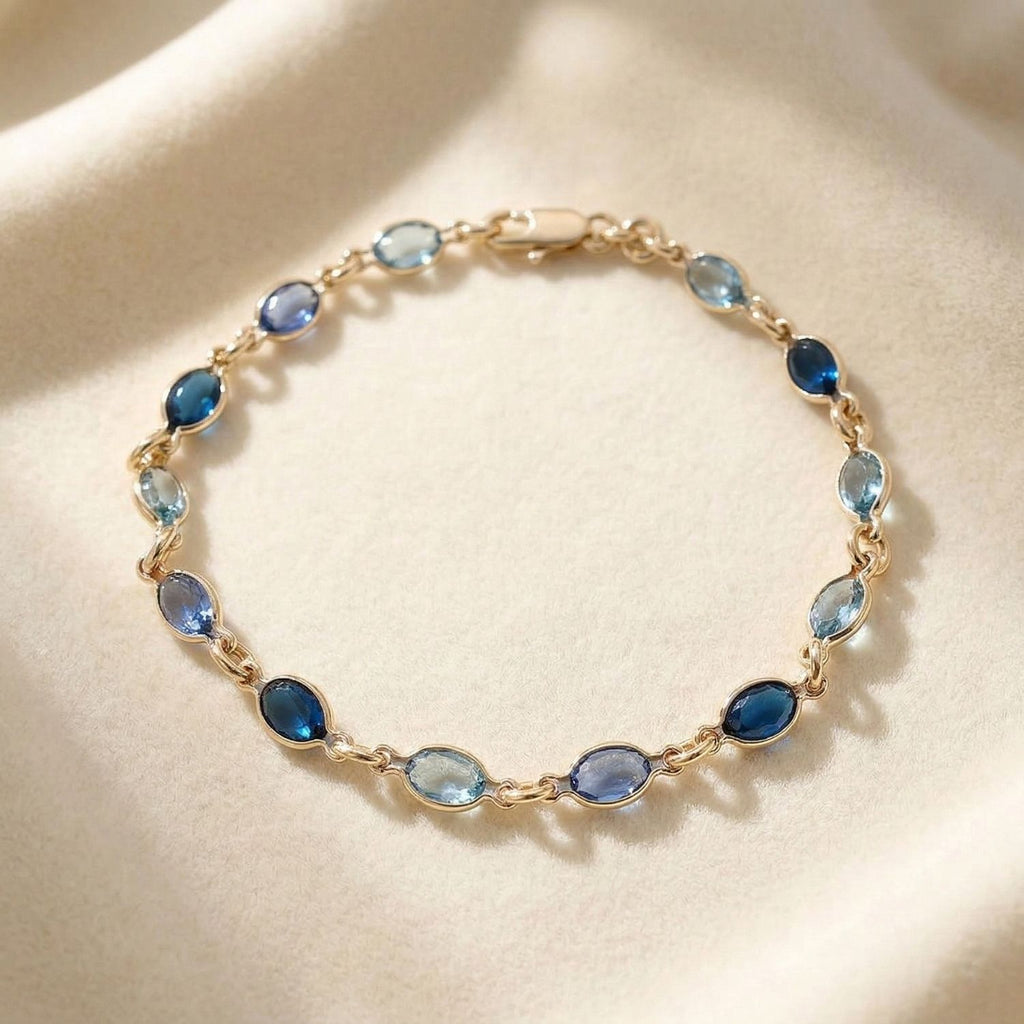 Crystal Multi Gemstone Plated Bracelet
