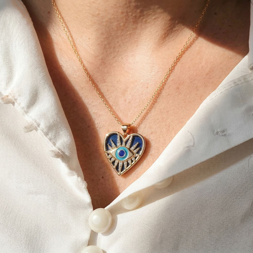 Protection Lapis Lazuli Blue Evil Eye Necklace