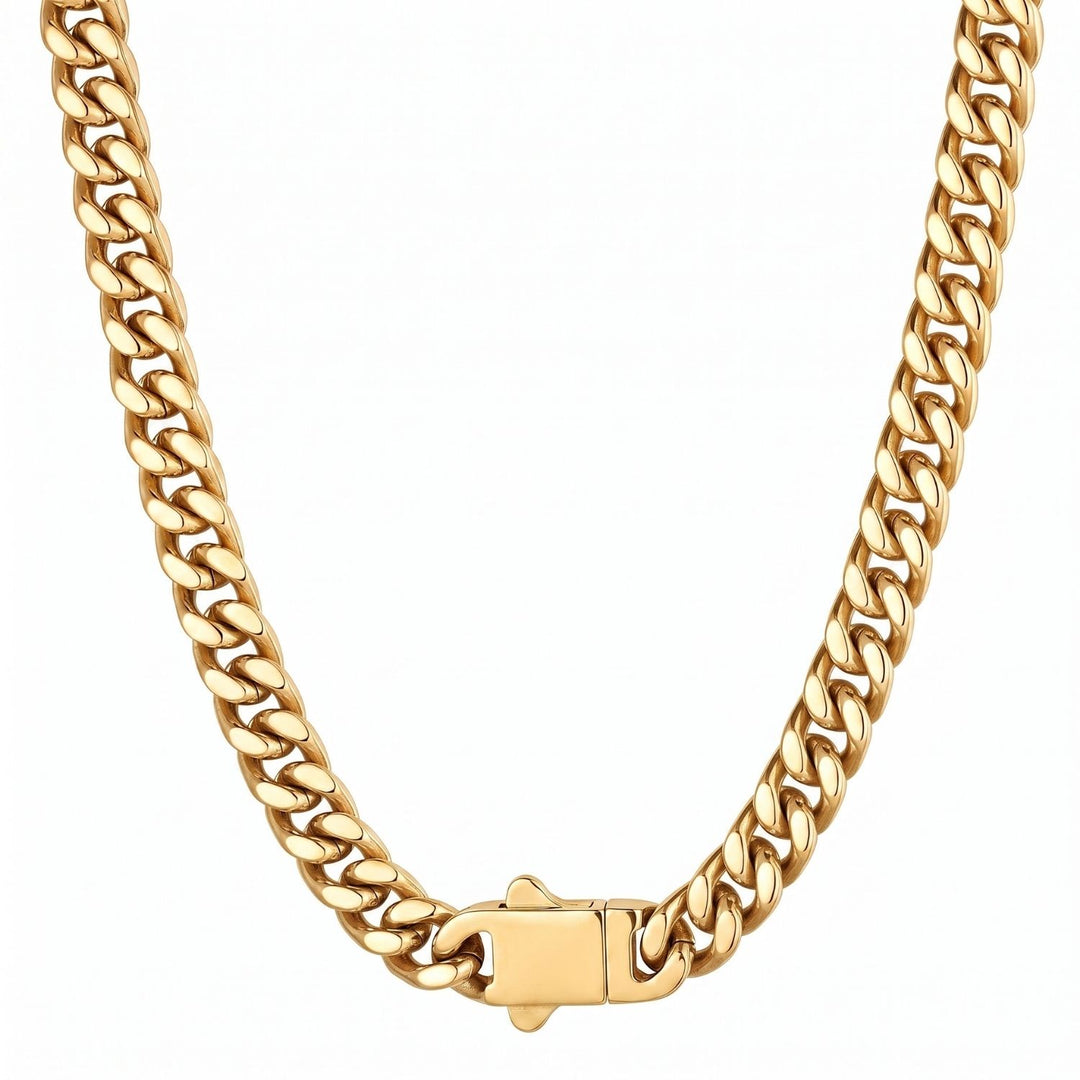 18ct Gold Plated Cuban Curb Chain Necklace For Men