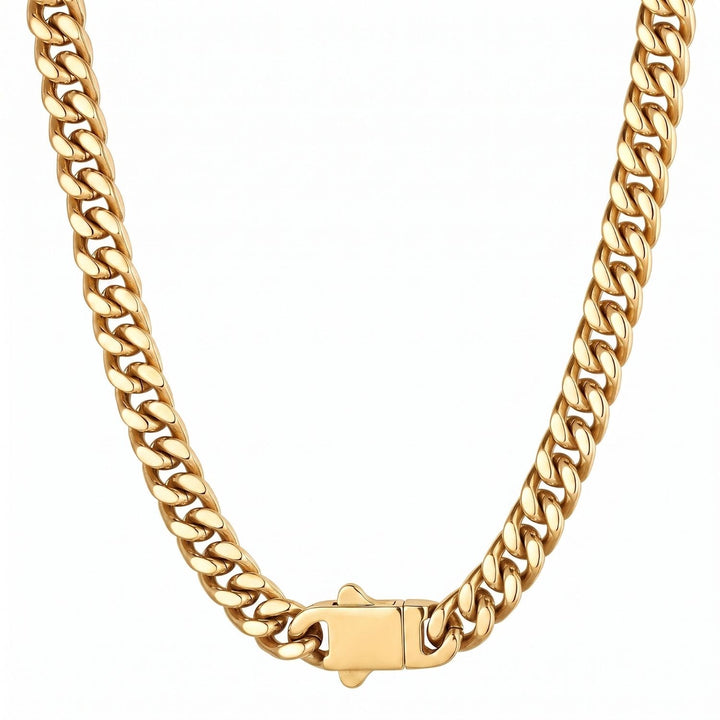 18ct Gold Plated Cuban Curb Chain Necklace For Men