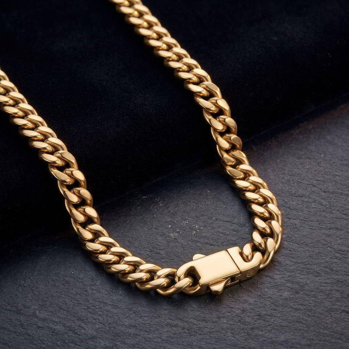 18ct Gold Plated Cuban Curb Chain Necklace For Men