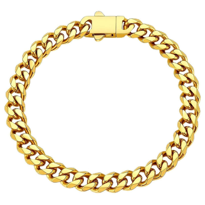 18ct Gold Plated Cuban Curb Chain Bracelet For Men