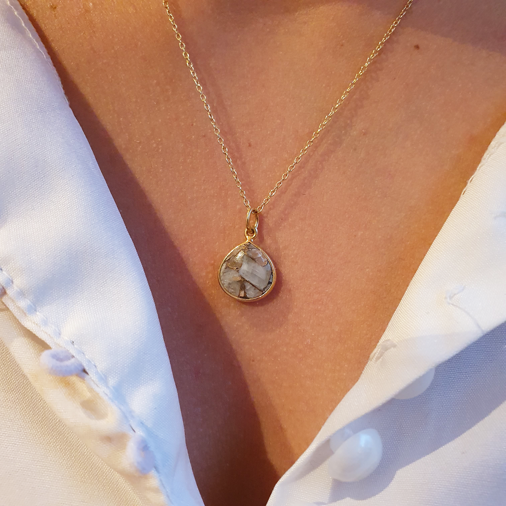 18ct Gold Vermeil Plated Herkimer Diamond April Birthstone Necklace