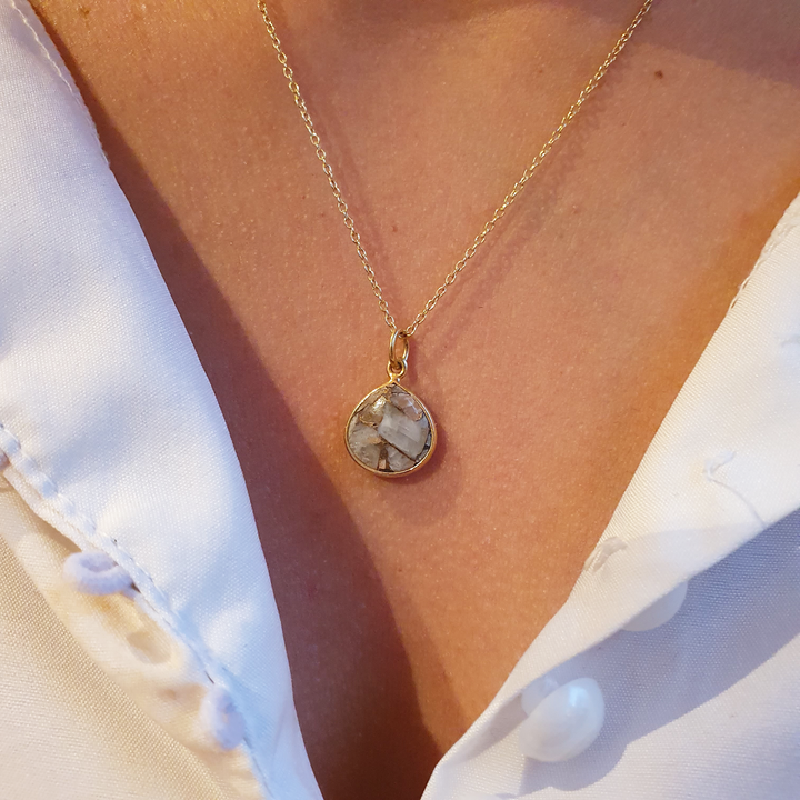 18ct Gold Vermeil Plated Herkimer Diamond April Birthstone Necklace