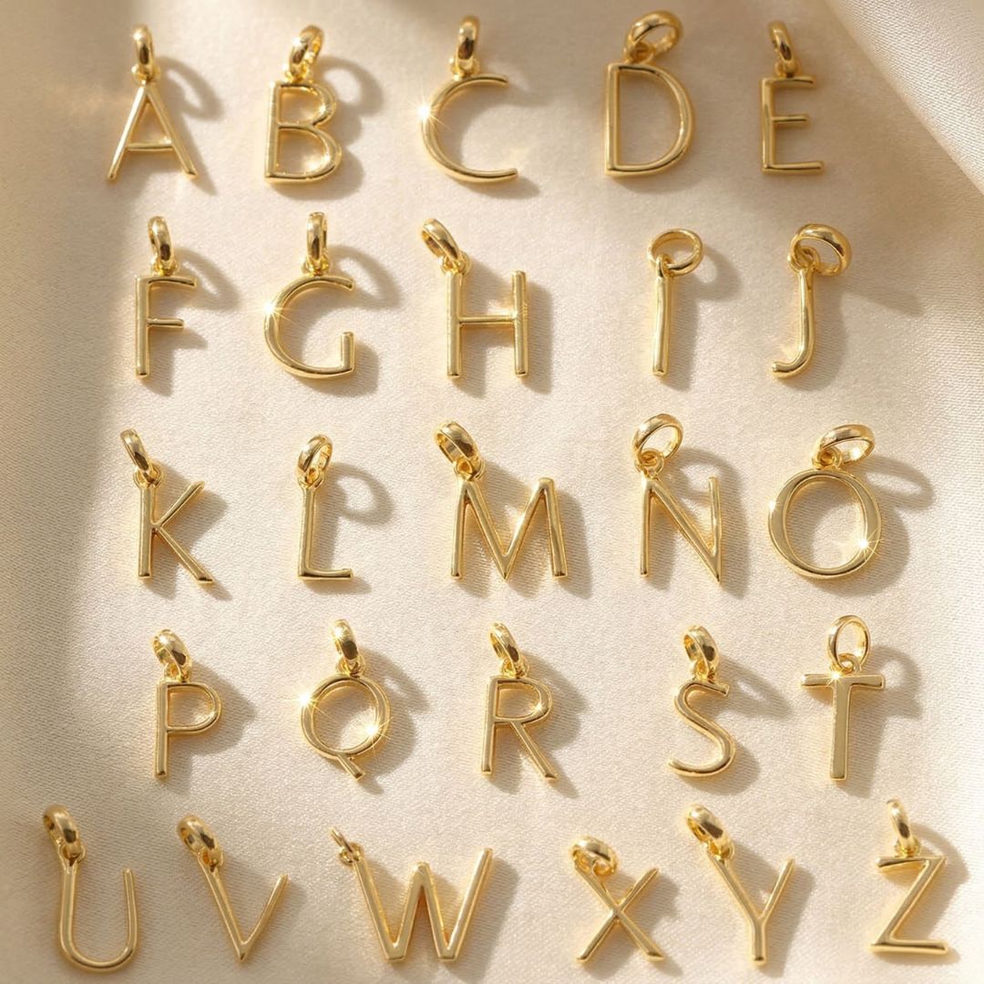 18ct Gold Vermeil Plated Opal Initial Necklace