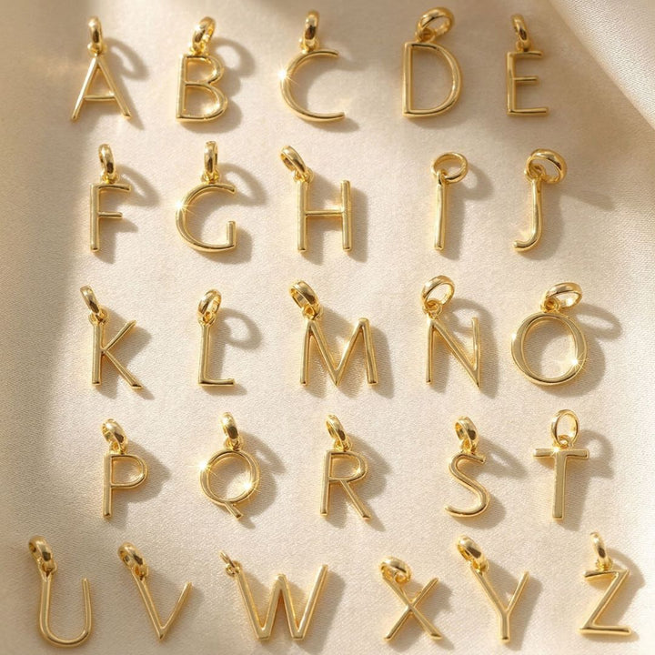 18ct Gold Vermeil Plated Herkimer Diamond April Birthstone Initial Necklace
