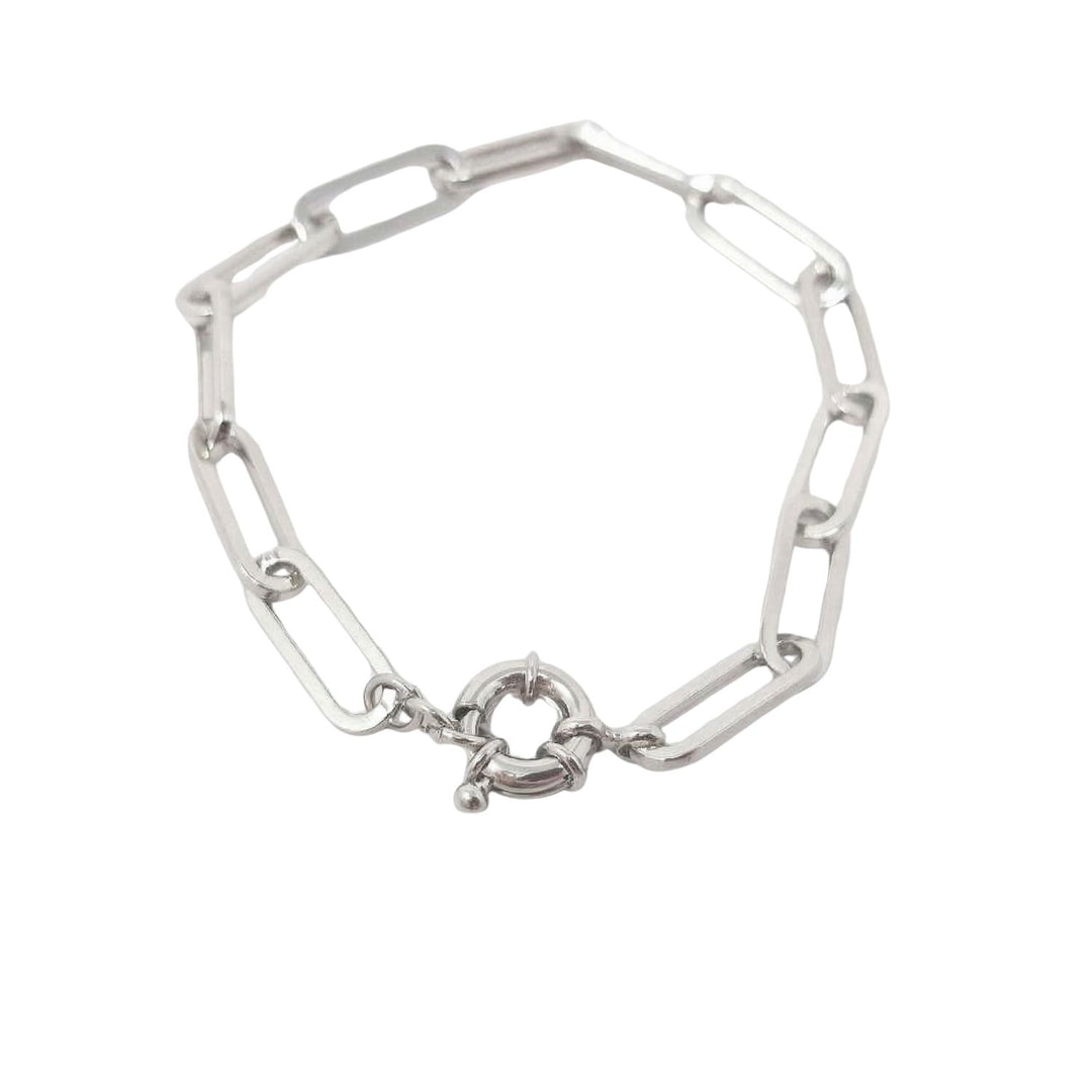 Silver Plain Paperclip Bracelet
