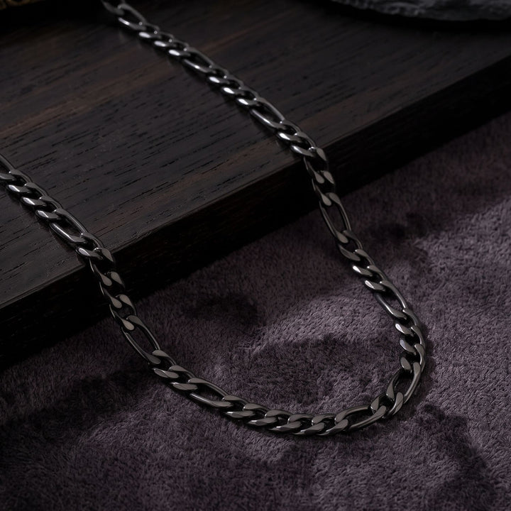 Black Figaro Chain Necklace For Men