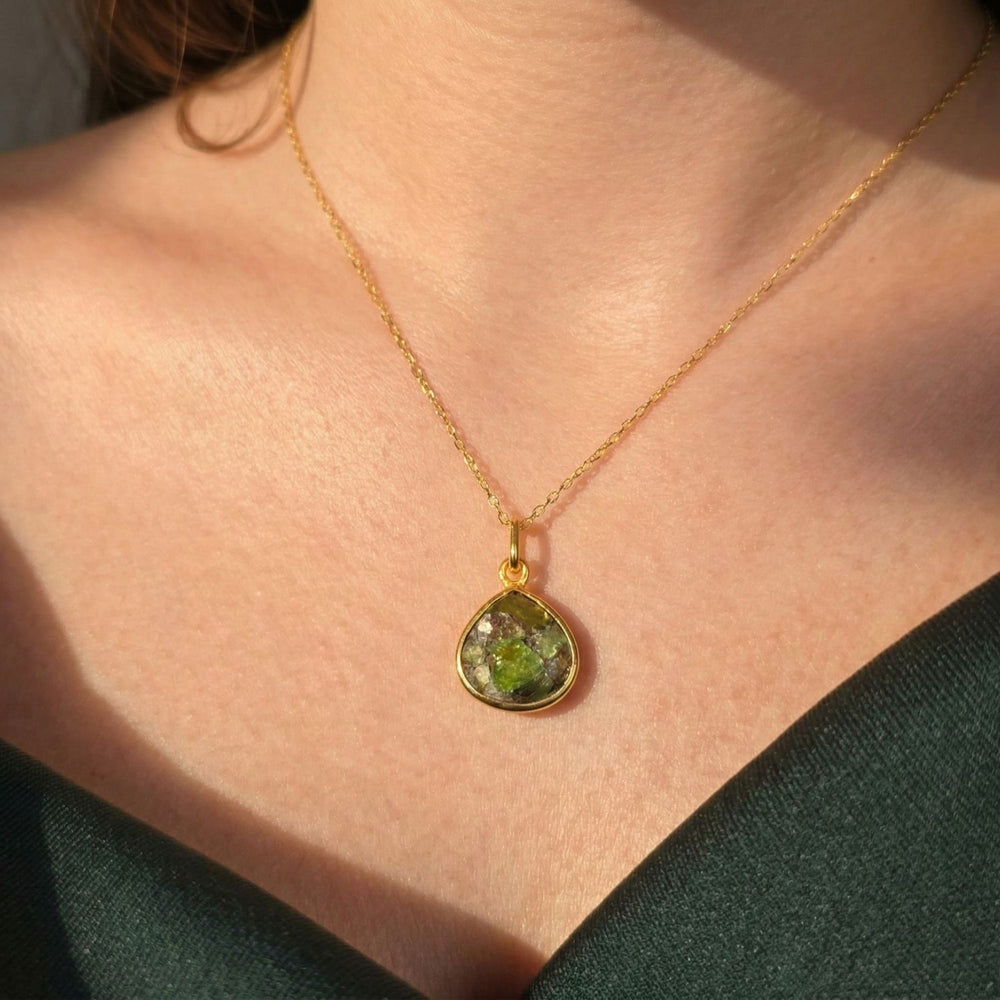 18ct Gold Vermeil Plated Peridot August Birthstone Necklace