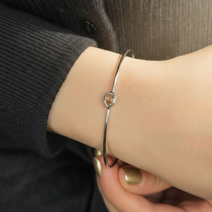 Alexandrite June Birthstone Sterling Silver Bangle