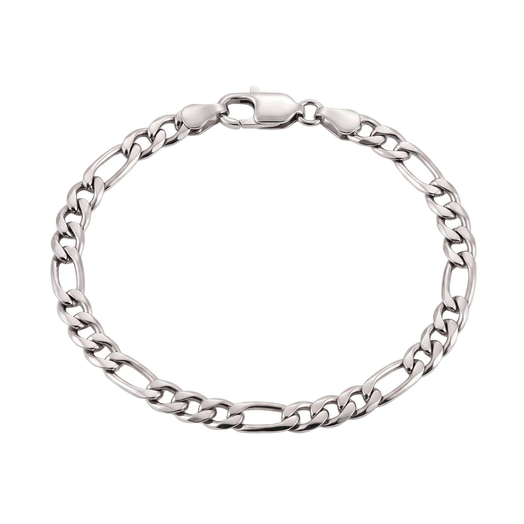 Silver Figaro Chain Bracelet For Men