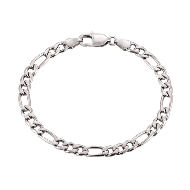 Silver Figaro Chain Bracelet For Men