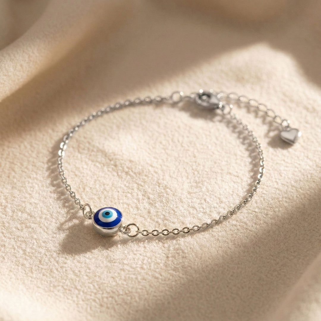 Turkish Evil Eye Friendship Sterling Silver Bracelet