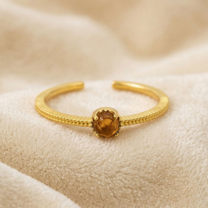 Citrine One Size Fits All November Birthstone Ring