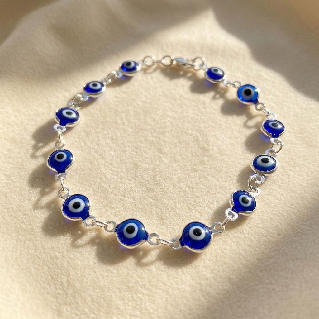Evil Eye Rhodium Plated Protection Bracelet