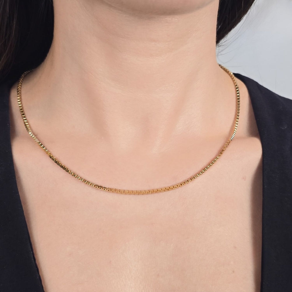 18ct Gold Filled Box Link Chain Necklace