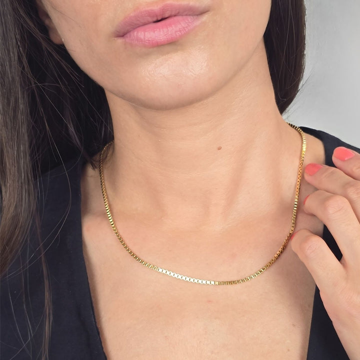 18ct Gold Filled Box Link Chain Necklace