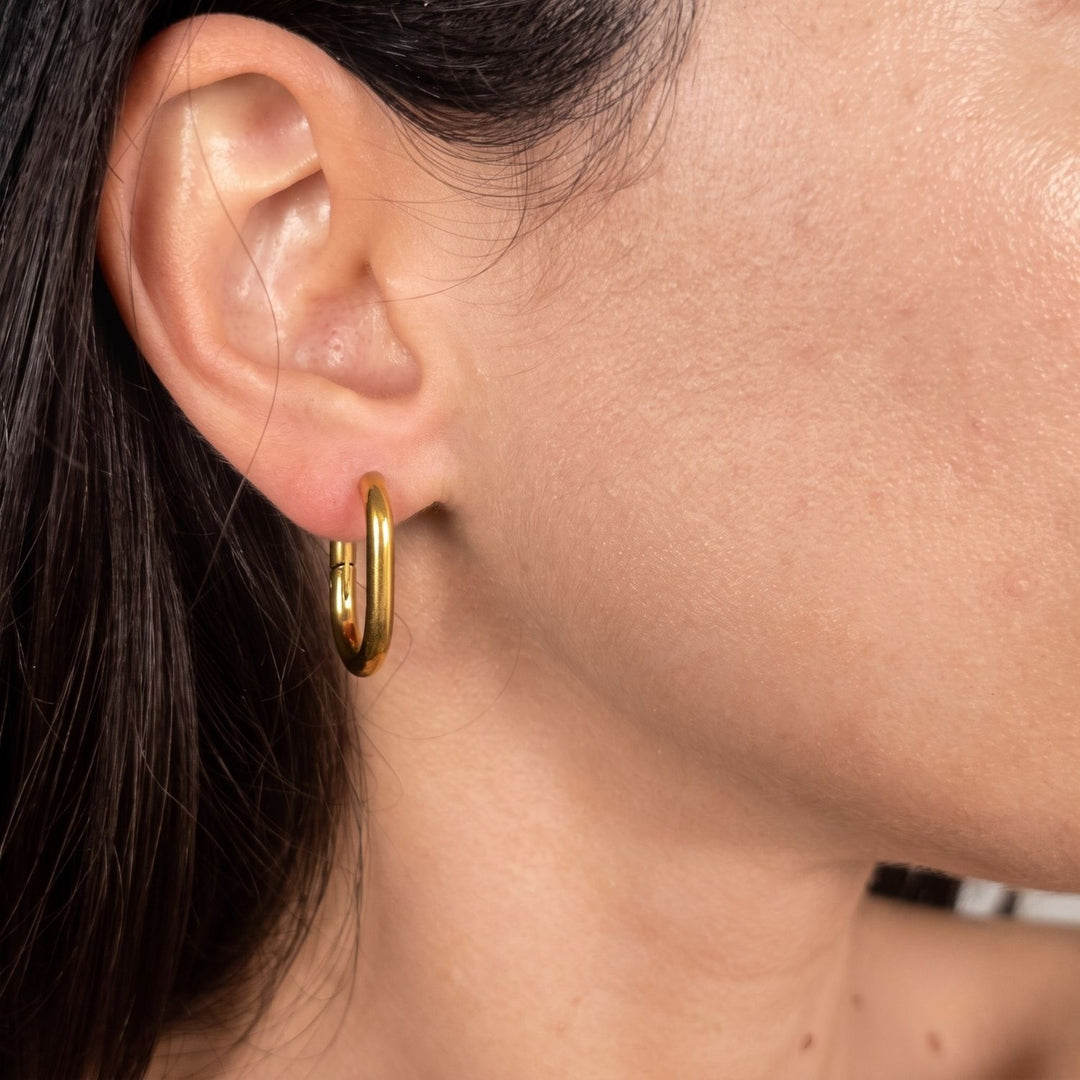 18ct Gold Plated Convertible Paperclip Drop Earrings
