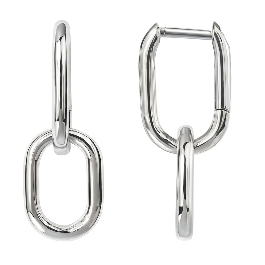 Silver Convertible Paperclip Drop Earrings
