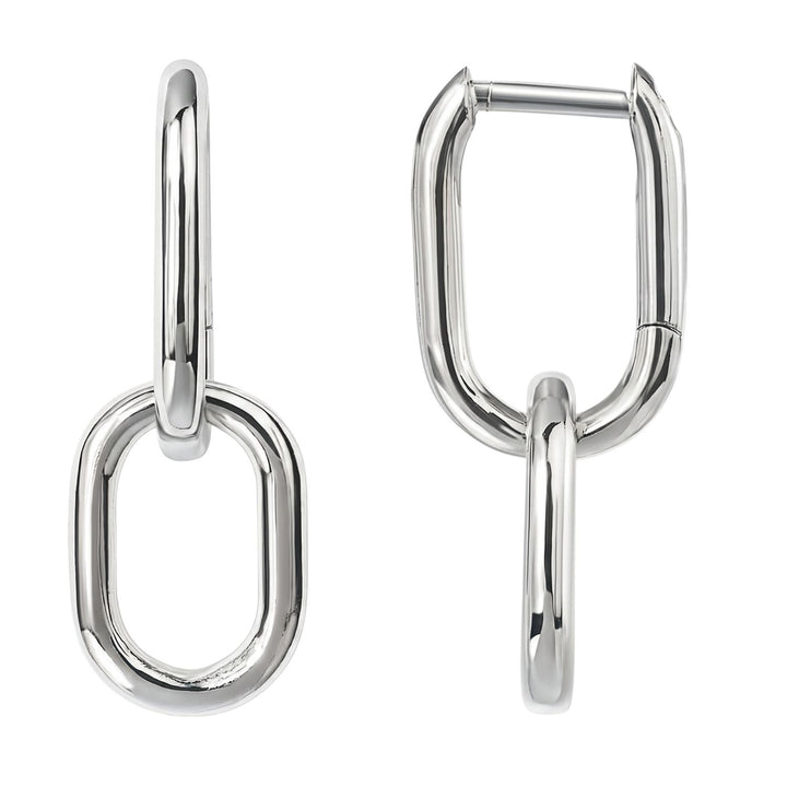 Silver Convertible Paperclip Drop Earrings