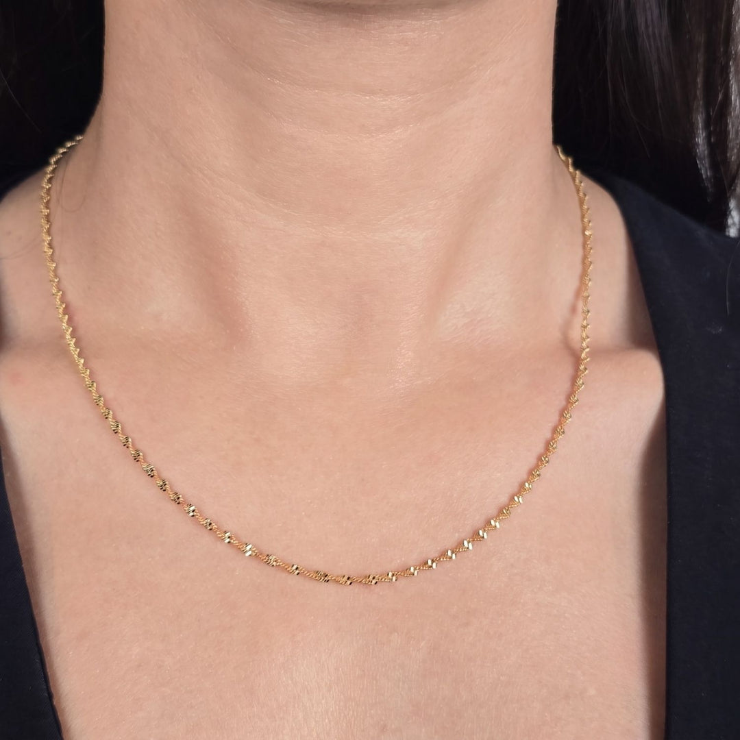 18ct Gold Filled Singapore Twisted Rope Chain Necklace