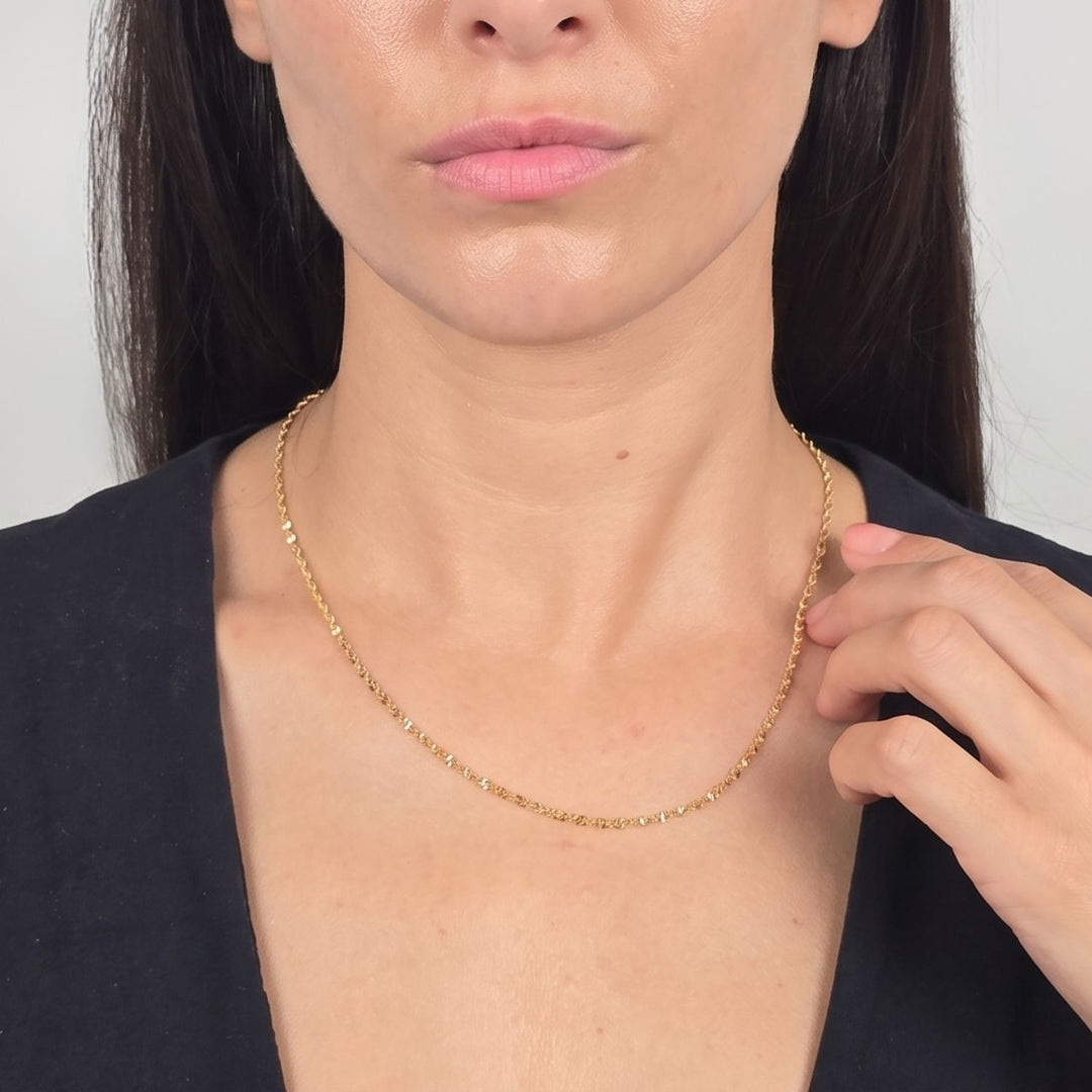 18ct Gold Filled Singapore Twisted Rope Chain Necklace