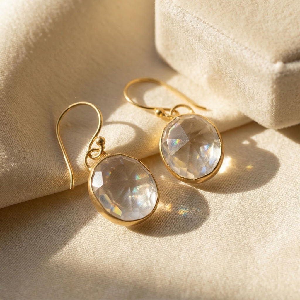 18ct Plated Wire Drop Earrings