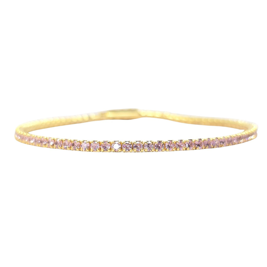 Pink Tourmaline October Birthstone Tennis Bracelet