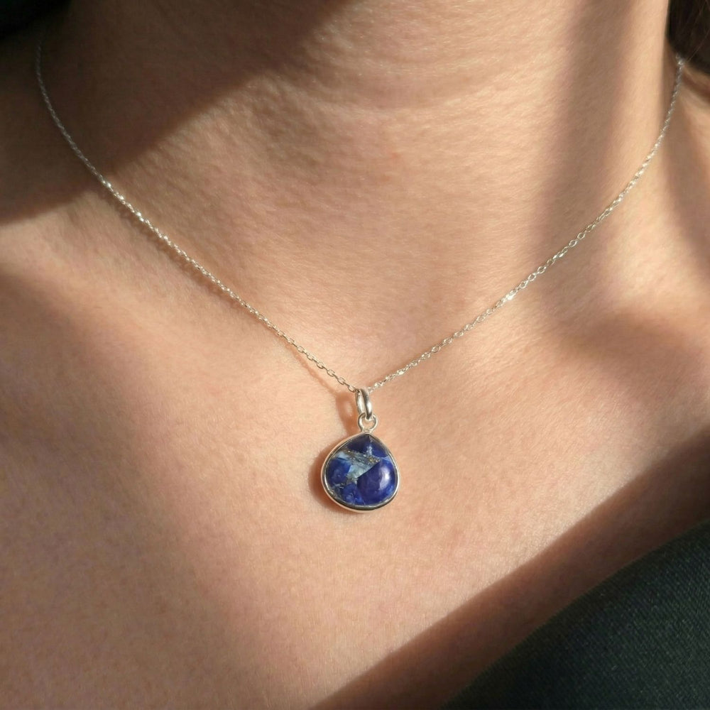 Sapphire September Birthstone Sterling Silver Necklace