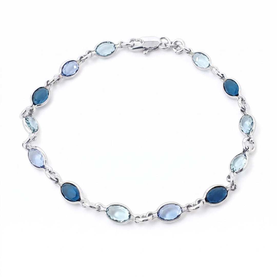 Sophelia blue crystal sterling silver bracelet, a something blue gift